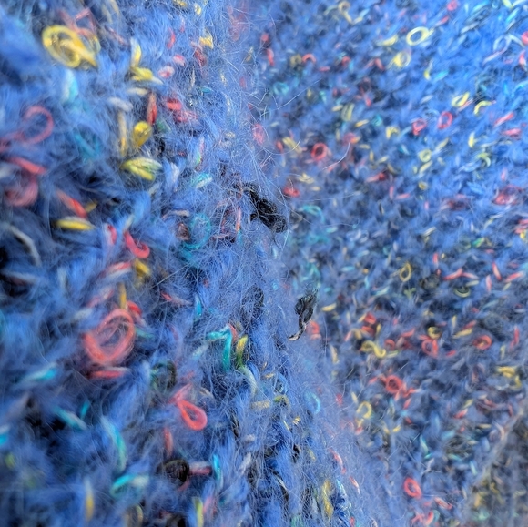 Vintage Jacque & Koko Oversized Blue Colourful Knit Sweater Womens 2XL/3XL - Picture 7 of 9